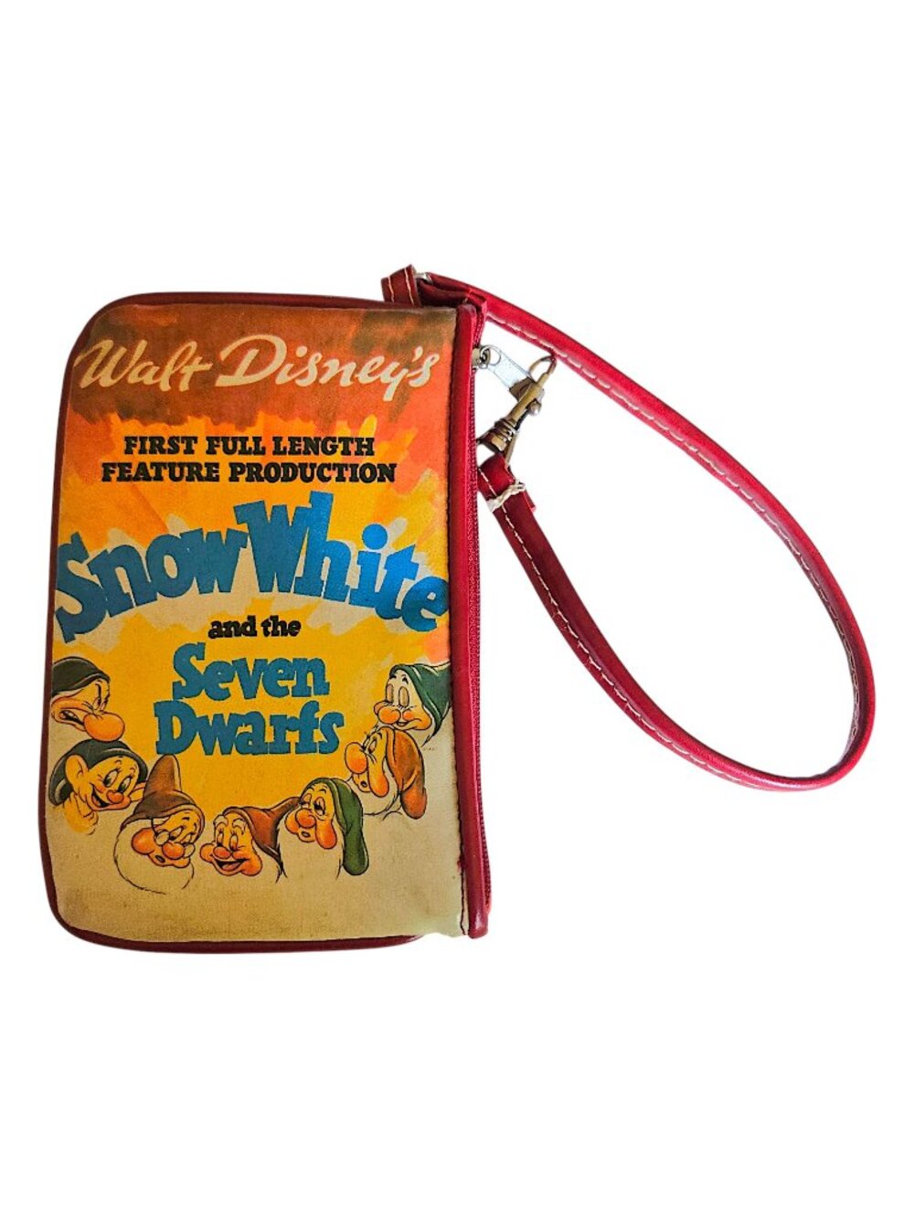 Snow White Seven Dwarfs 1930 Disney Artwork Red Vintage Wristlet Bag